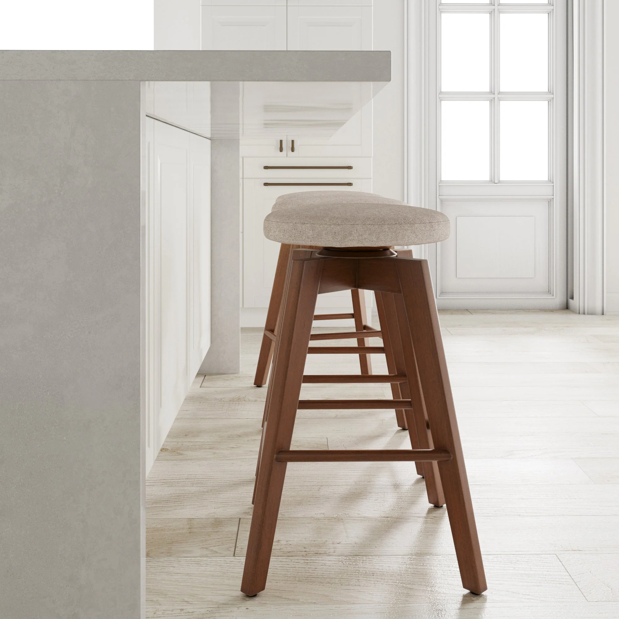 Wood Swivel Cushion Counter Height Bar Stool Brown - Image 10