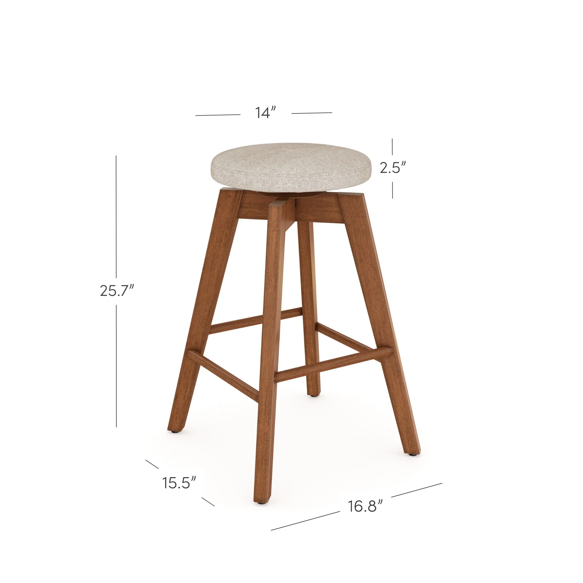 Wood Swivel Cushion Counter Height Bar Stool Brown - Image 7