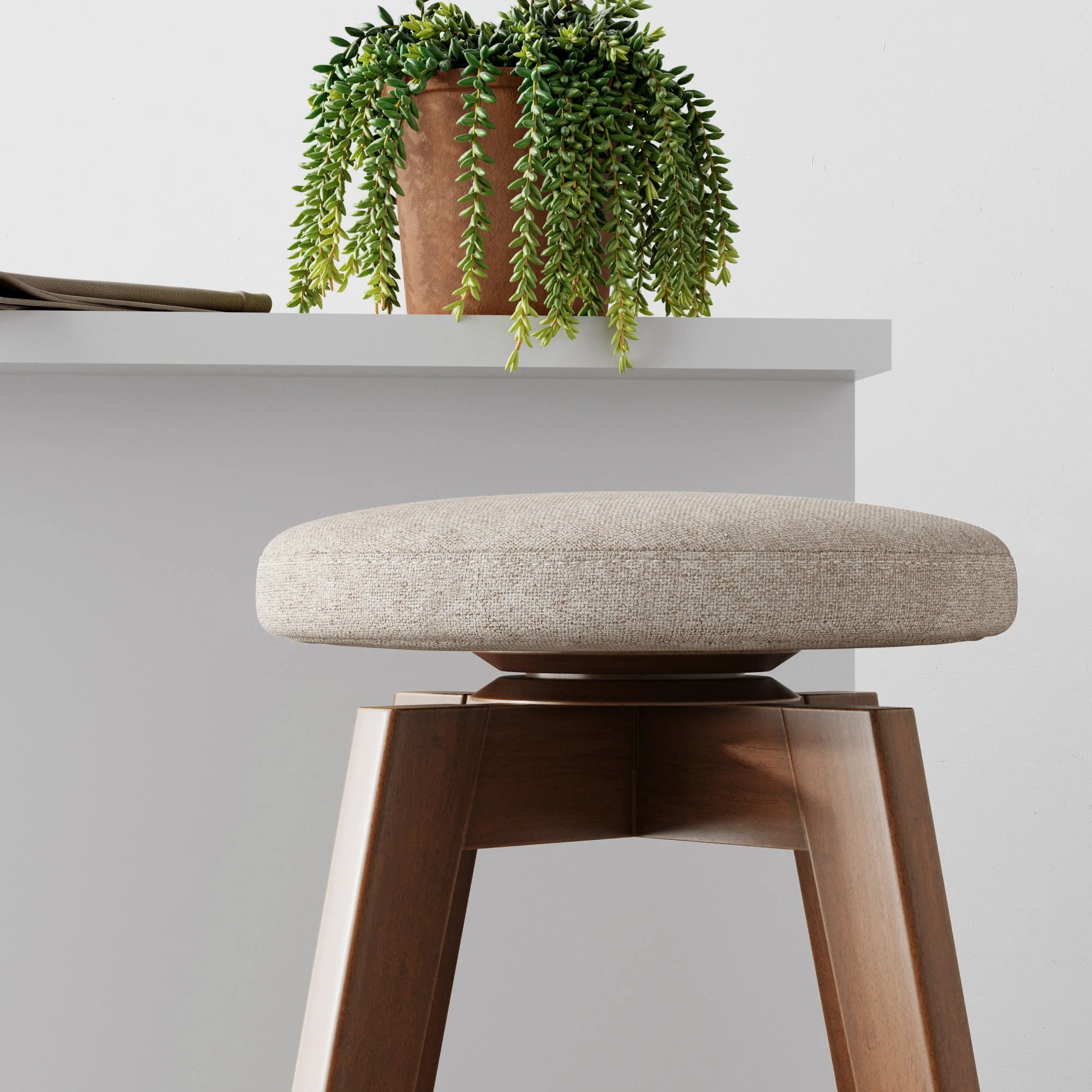 Wood Swivel Cushion Counter Height Bar Stool Brown - Image 8