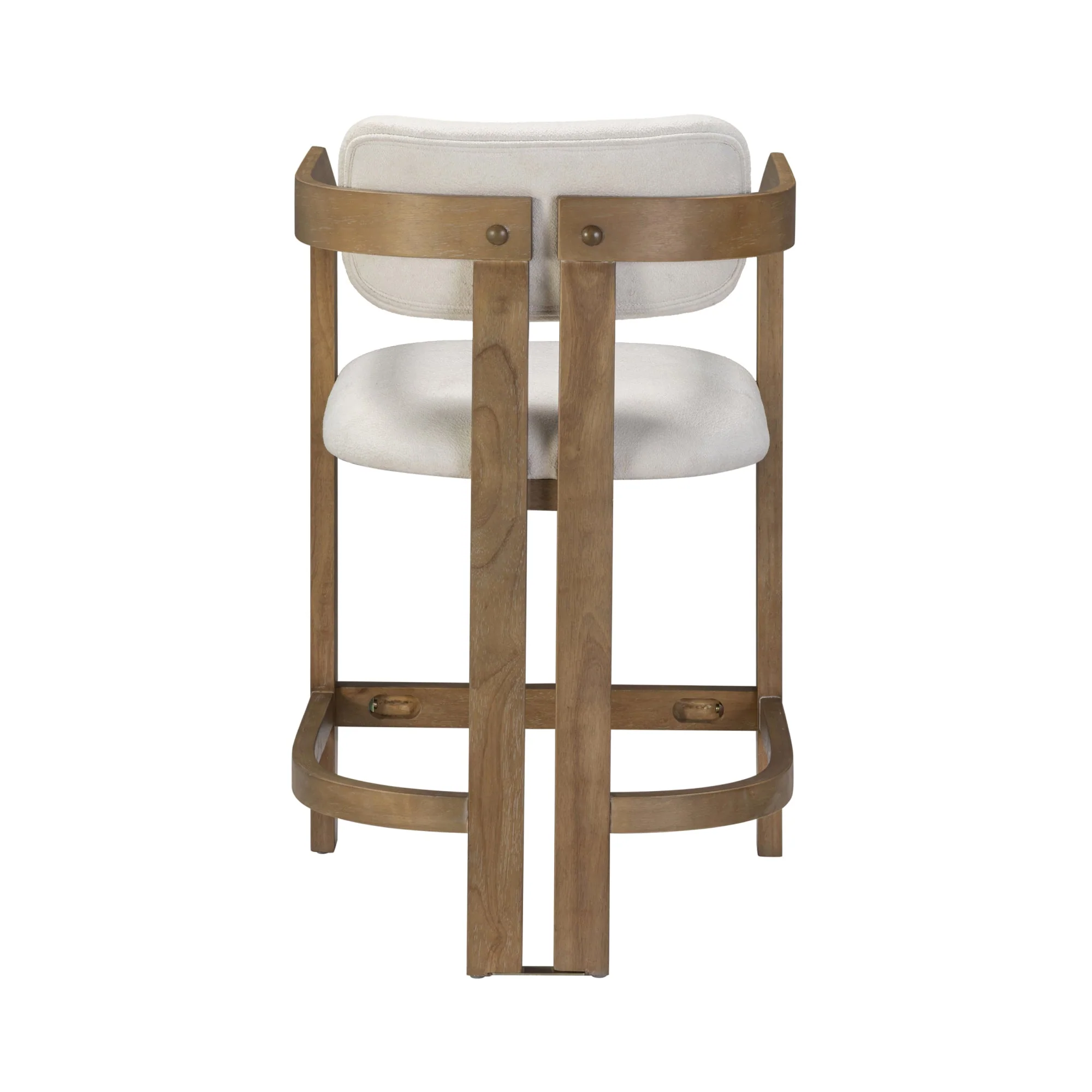 Boucle Bar Stool with Barrel Back and Arm Light Brown - Image 10