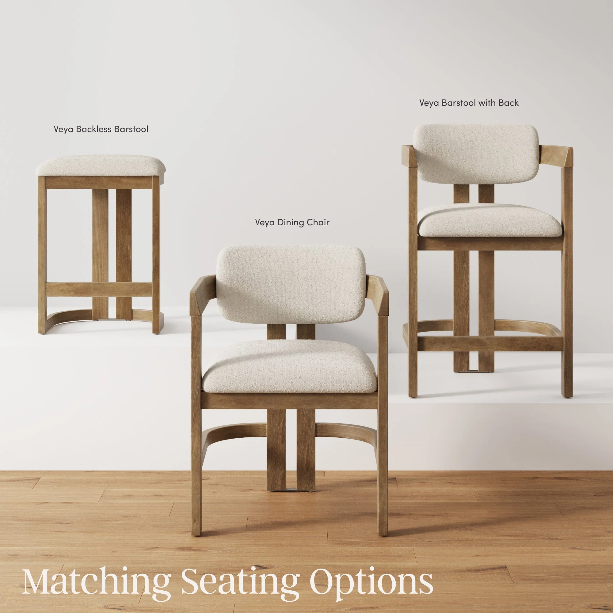 Boucle Bar Stool with Barrel Back and Arm Light Brown - Image 11
