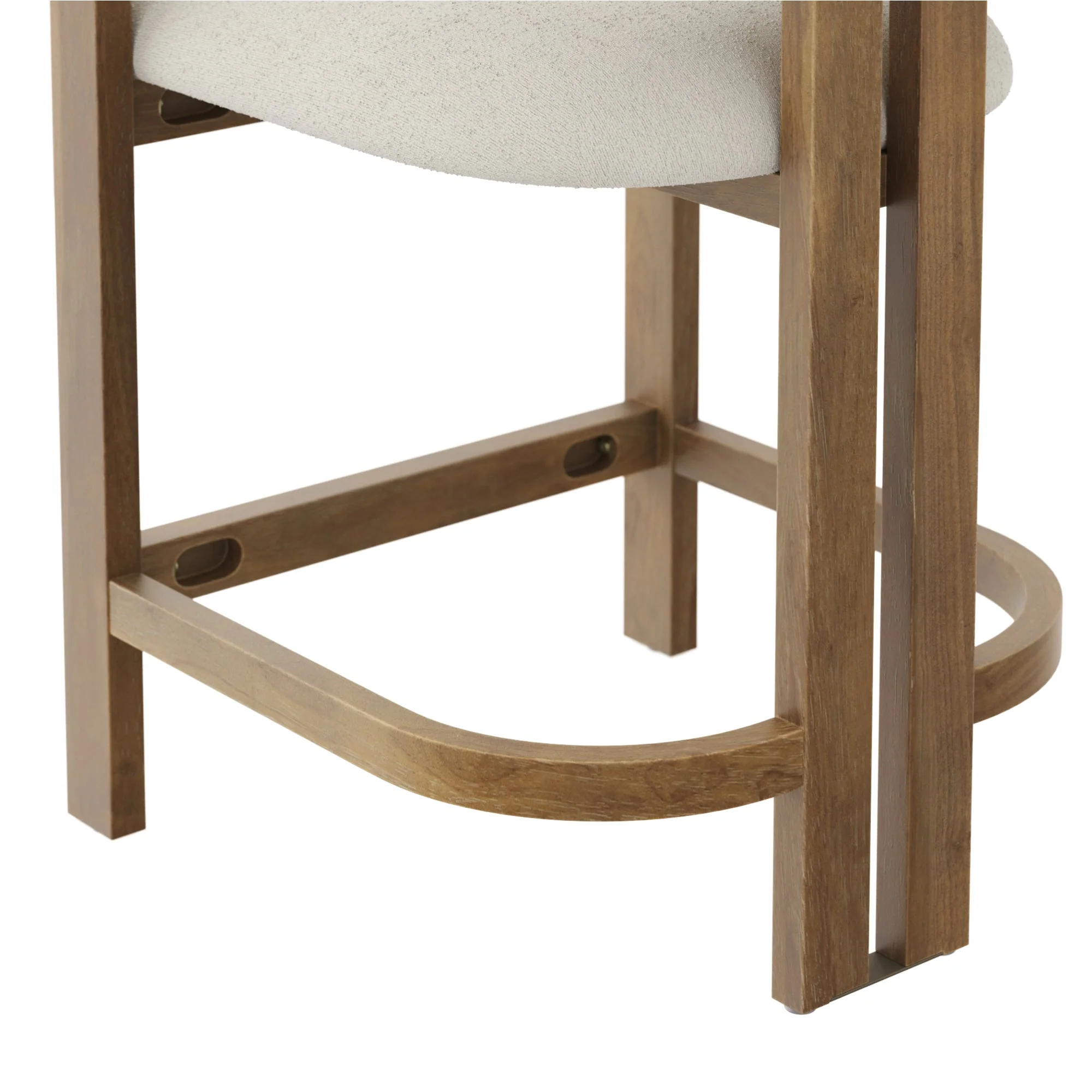 Boucle Bar Stool with Barrel Back and Arm Light Brown - Image 9