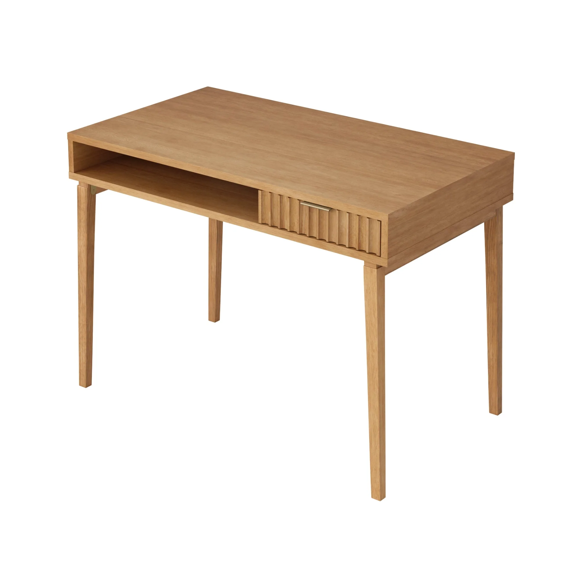 Mid-Century Modern Fluted Desk with Drawer - Image 8