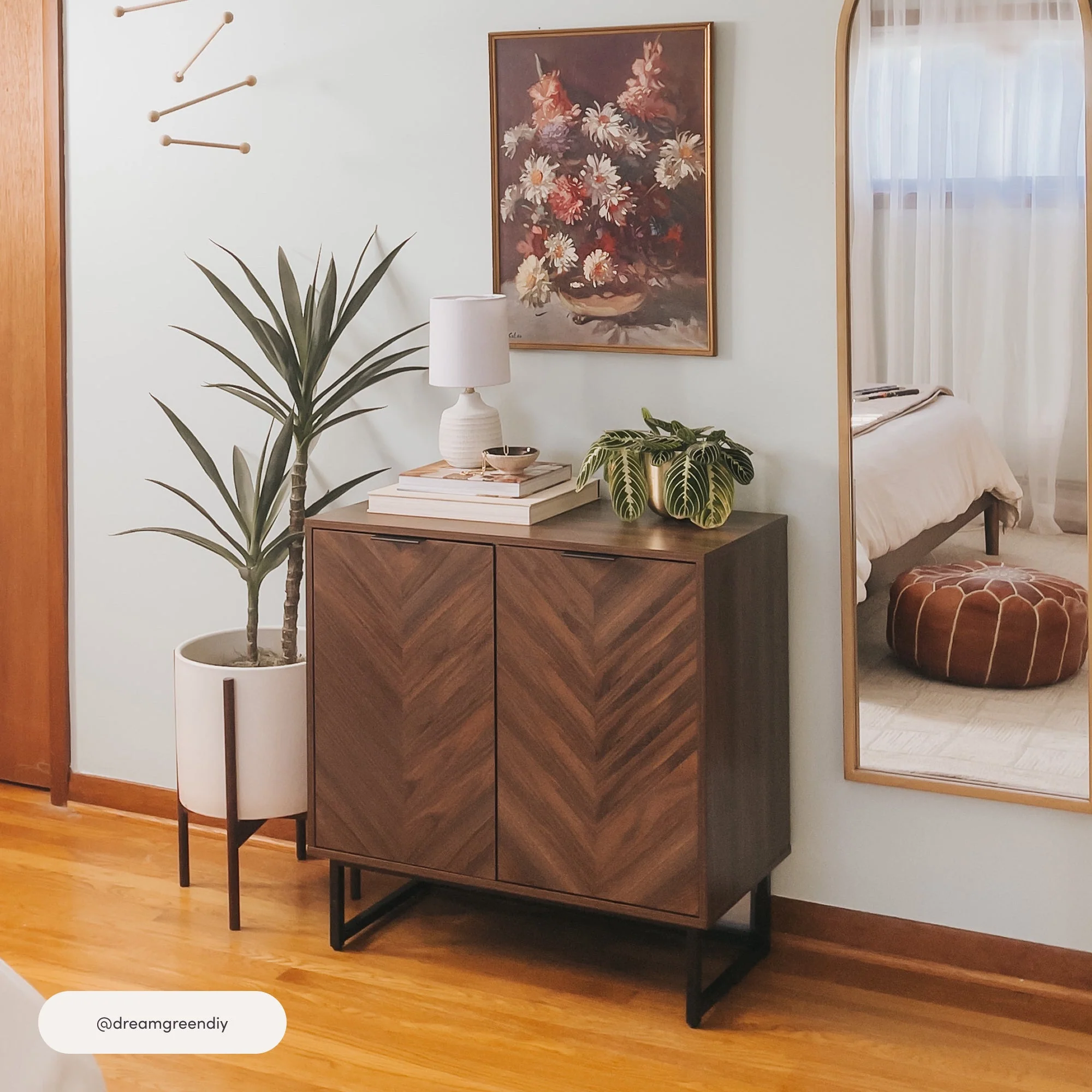 Wood 2-Door Storage Cabinet Walnut - Image 4