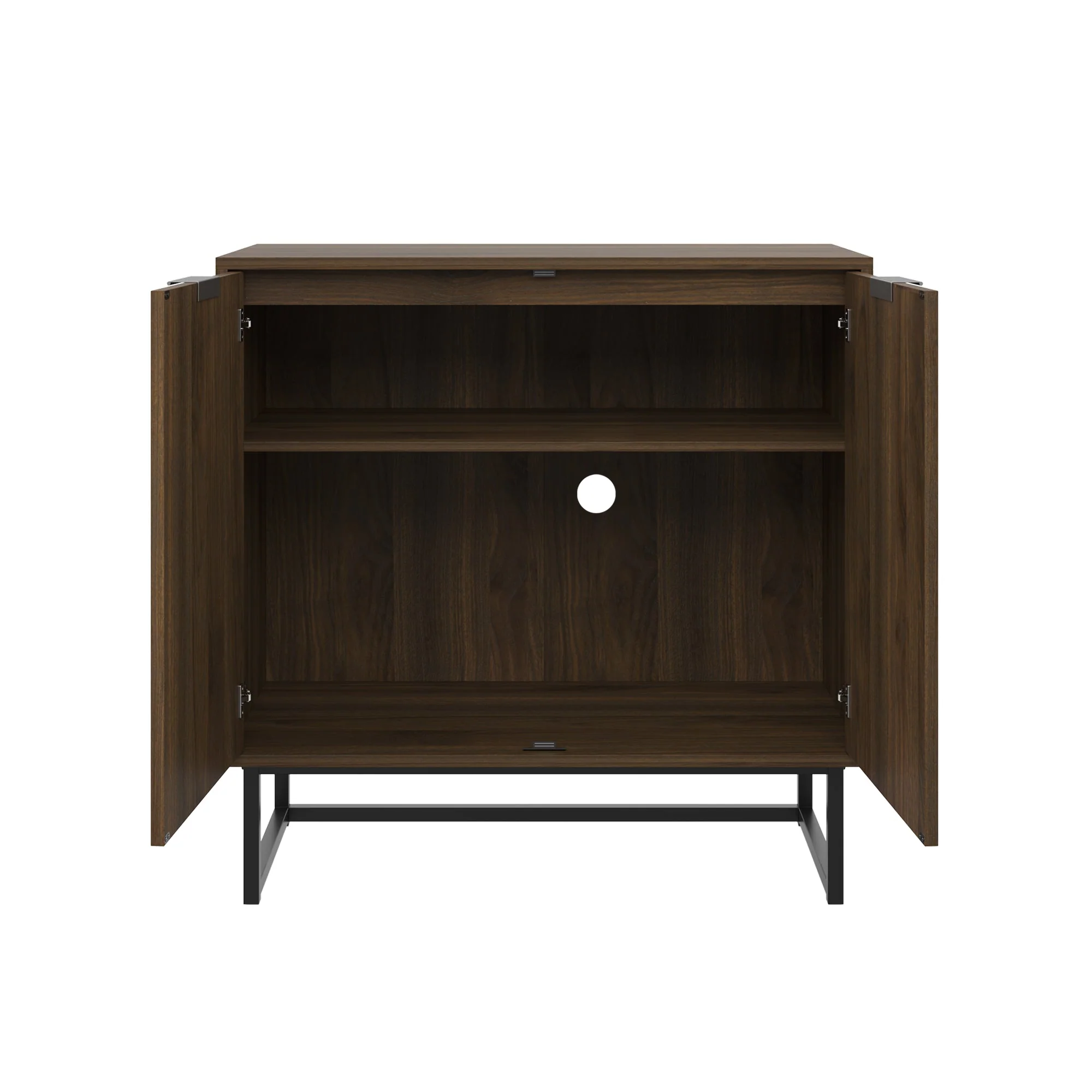 Wood 2-Door Storage Cabinet Walnut - Image 9