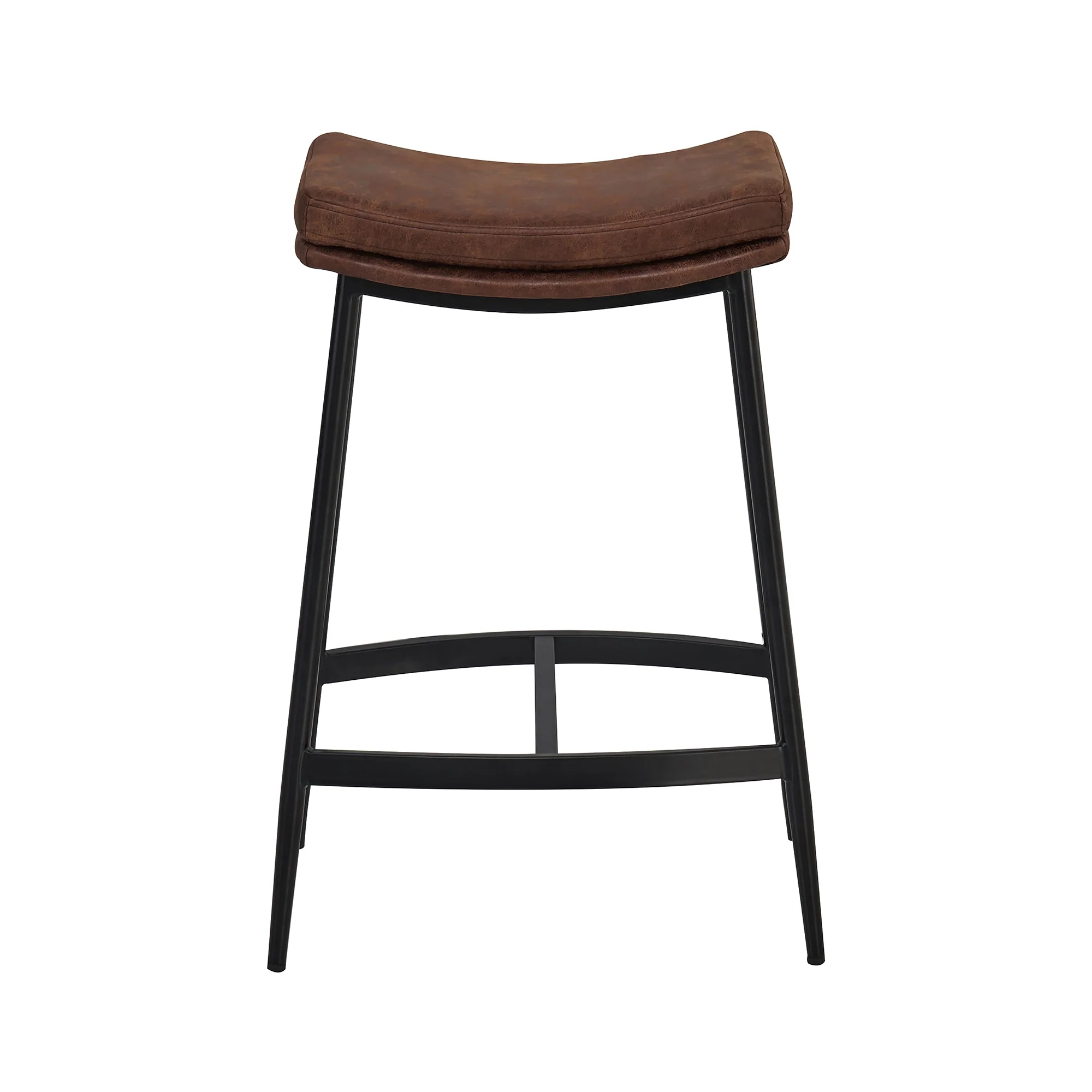 Faux Leather Counter Height Saddle Bar Stools (Set of 4) - Image 8