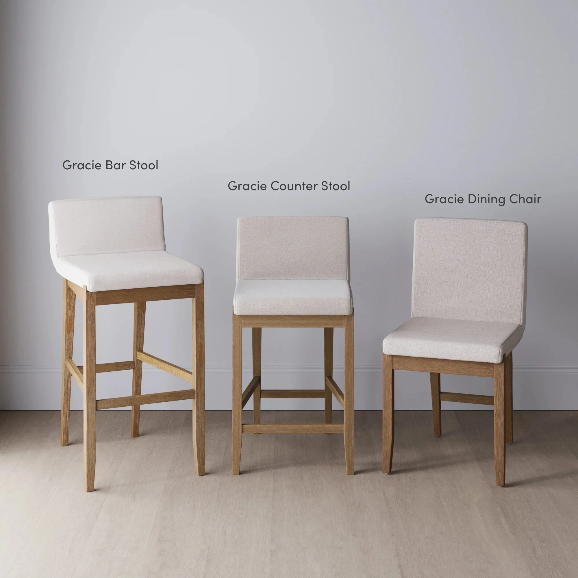 Wood Upholstered Counter Height Bar Stool Light Brown - Image 10