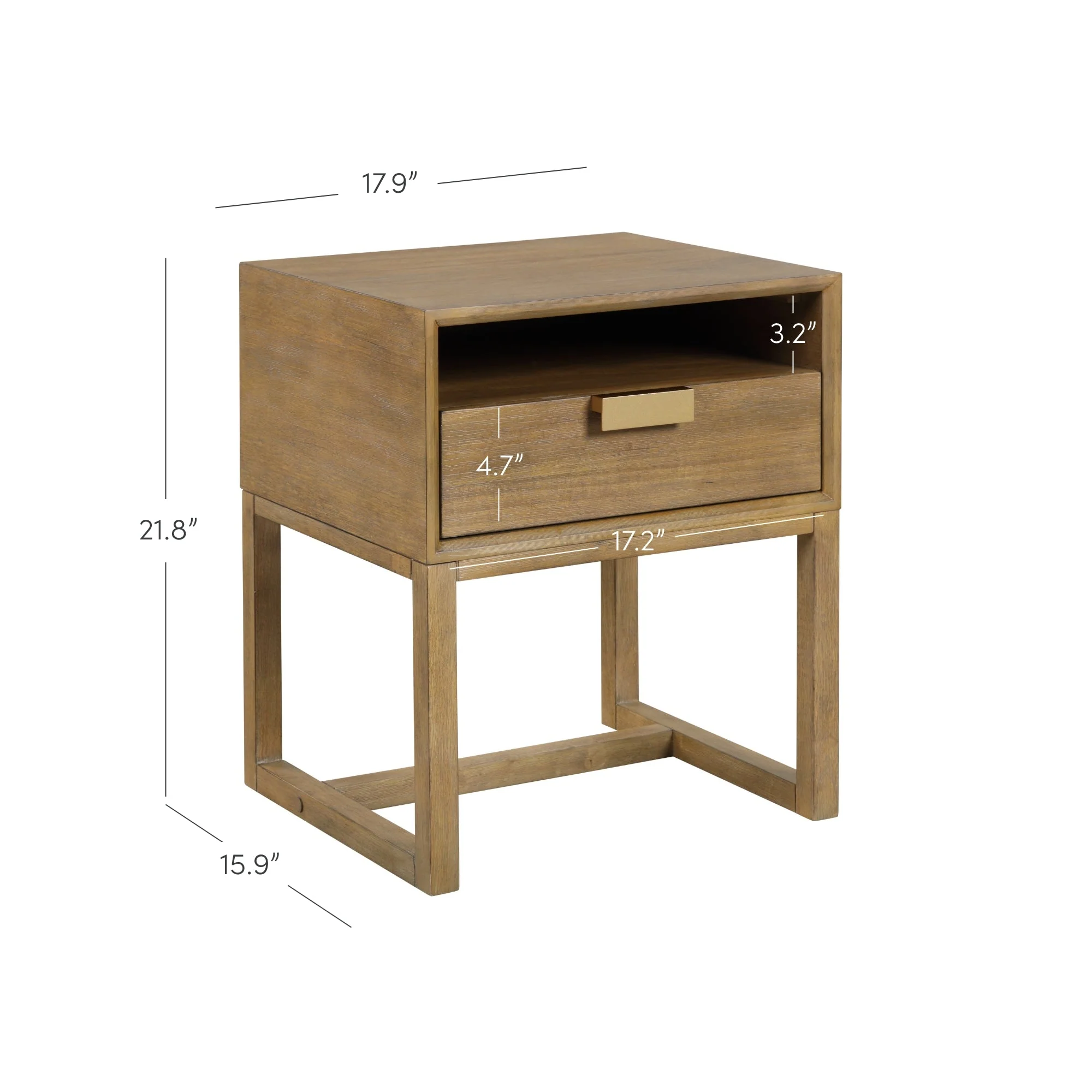 Wood Modern Farmhouse Nightstand with Drawer - Image 6