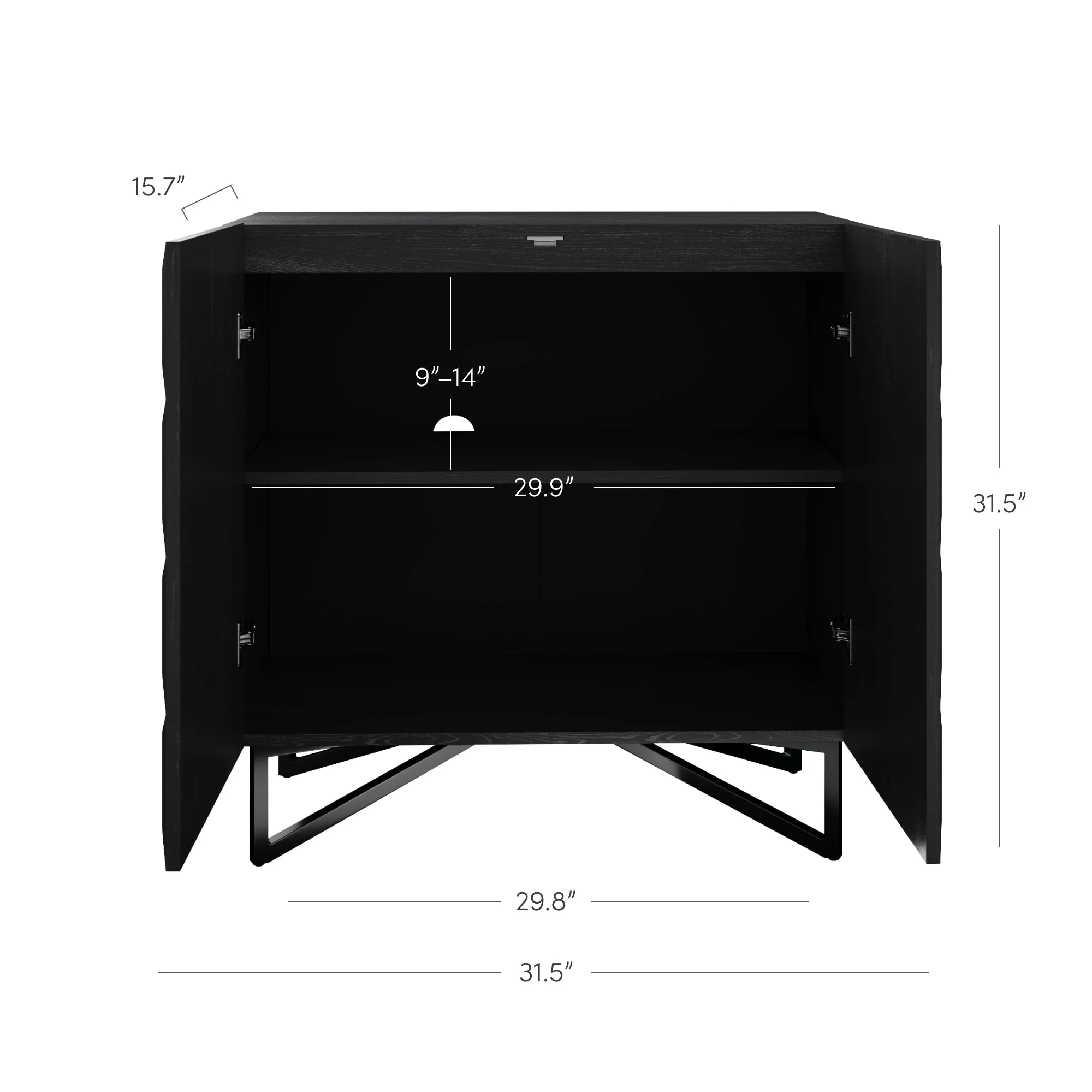 Modern TV Console with Textured Front for TVs up to 75"  Black Oak - Image 5
