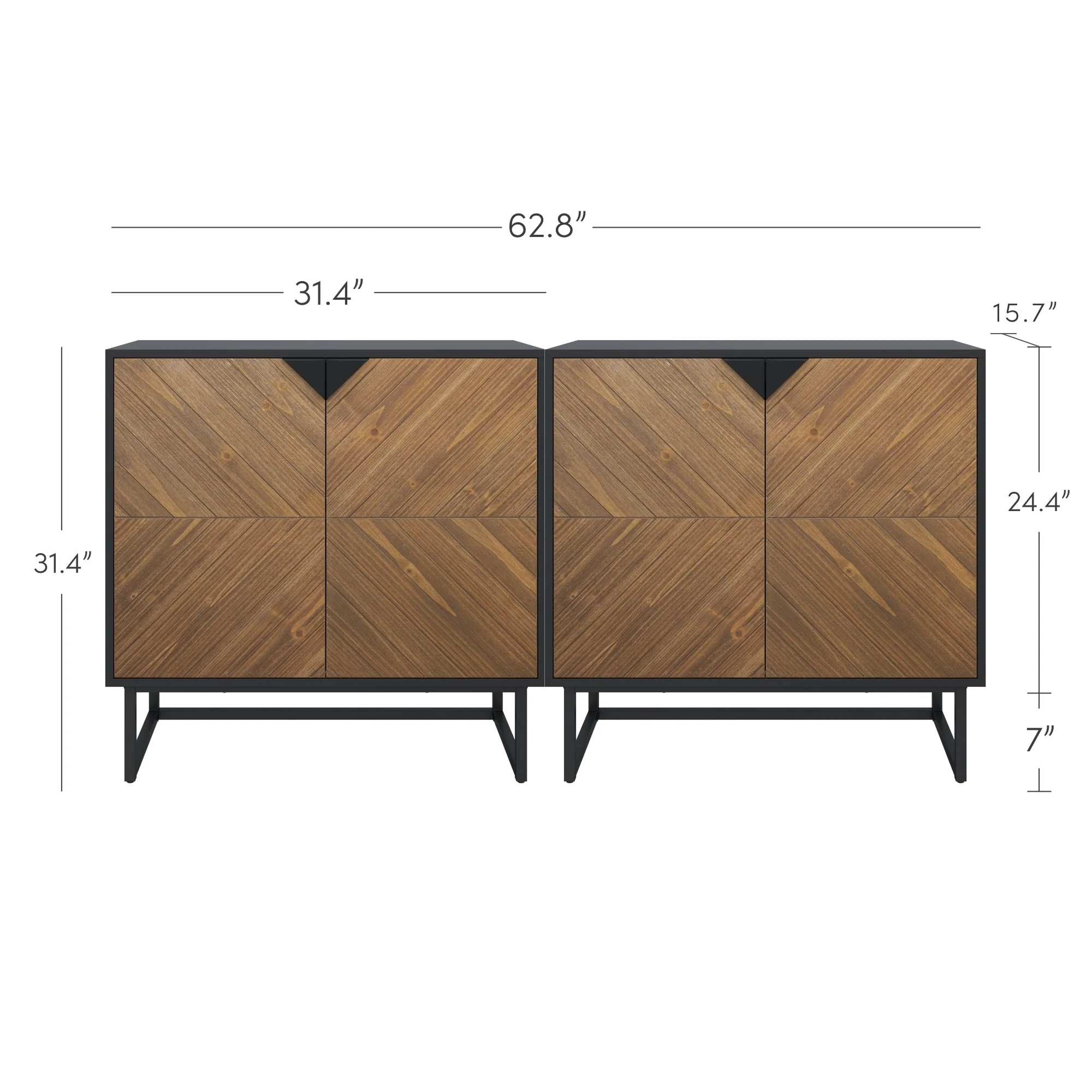 Wood 2-Door TV Console for TVs up to 65" Brushed Fir - Image 4