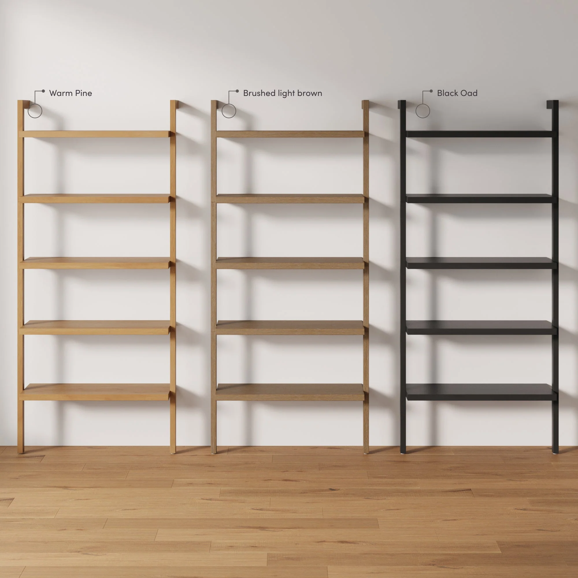 Wood Wall Bookshelves Light Brown (Set of 3) - Image 9