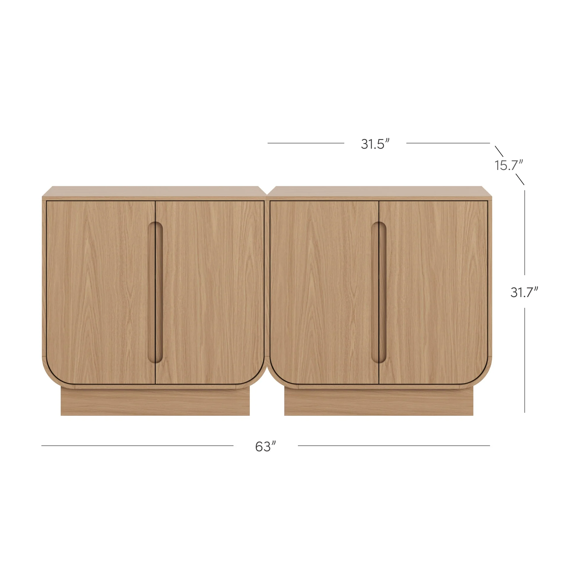 Wooden Arched TV Console Stand Raw Oak for TVs up to 65" - Image 11