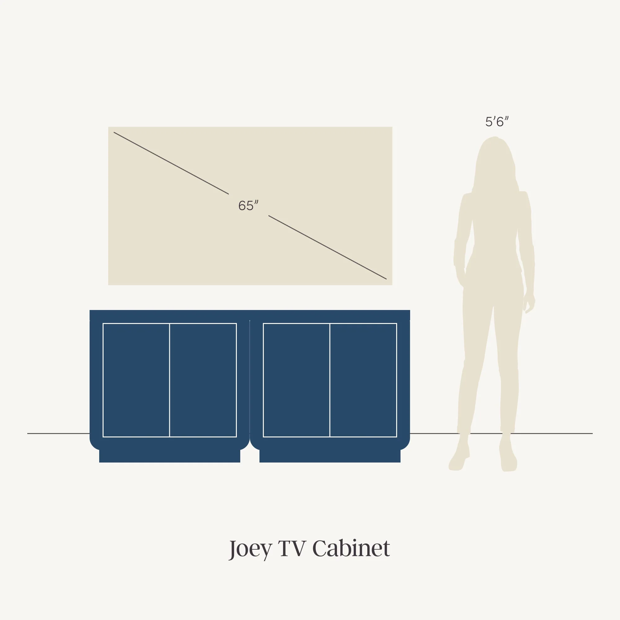 Wooden Arched TV Console Stand Raw Oak for TVs up to 65" - Image 12