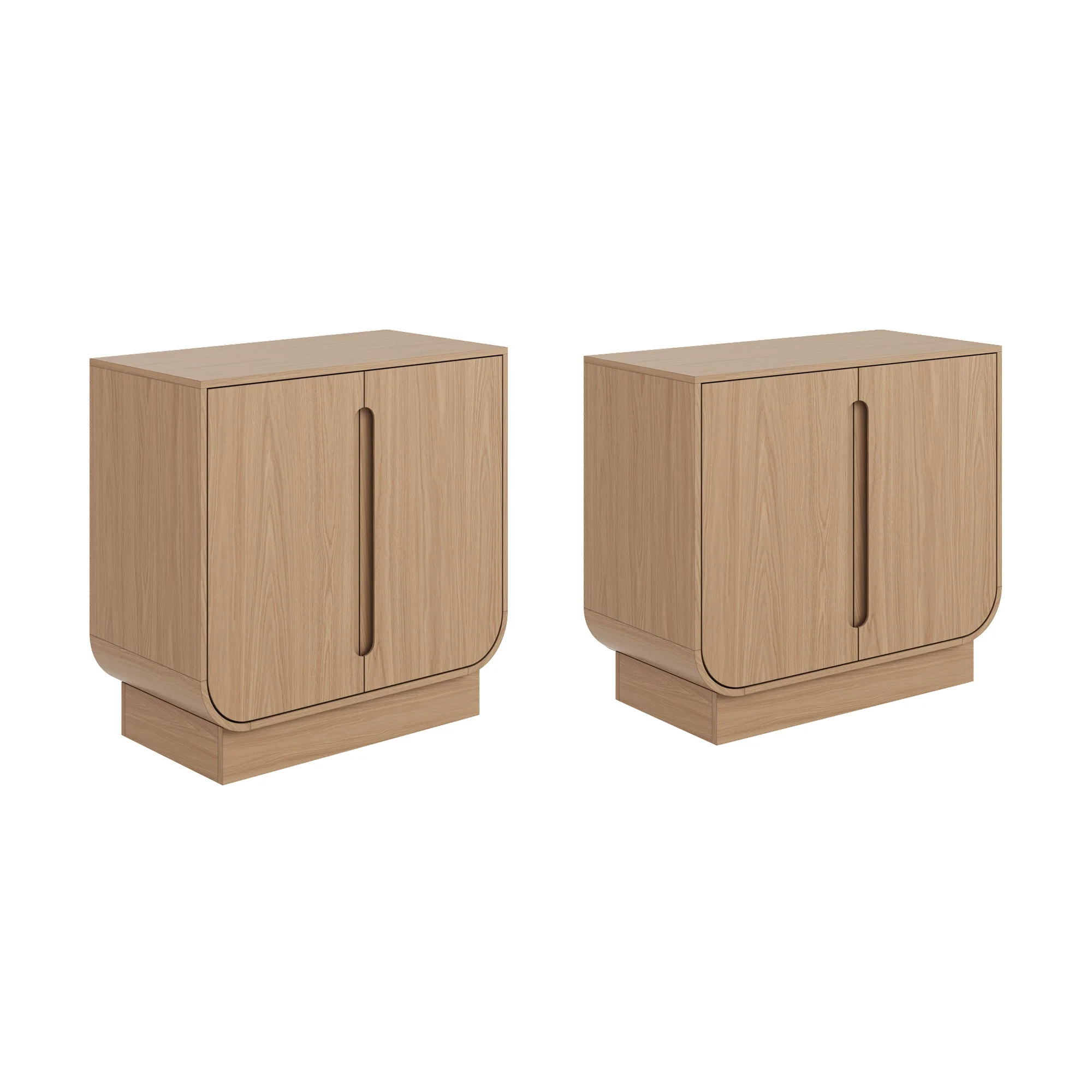 Wooden Arched TV Console Stand Raw Oak for TVs up to 65" - Image 15