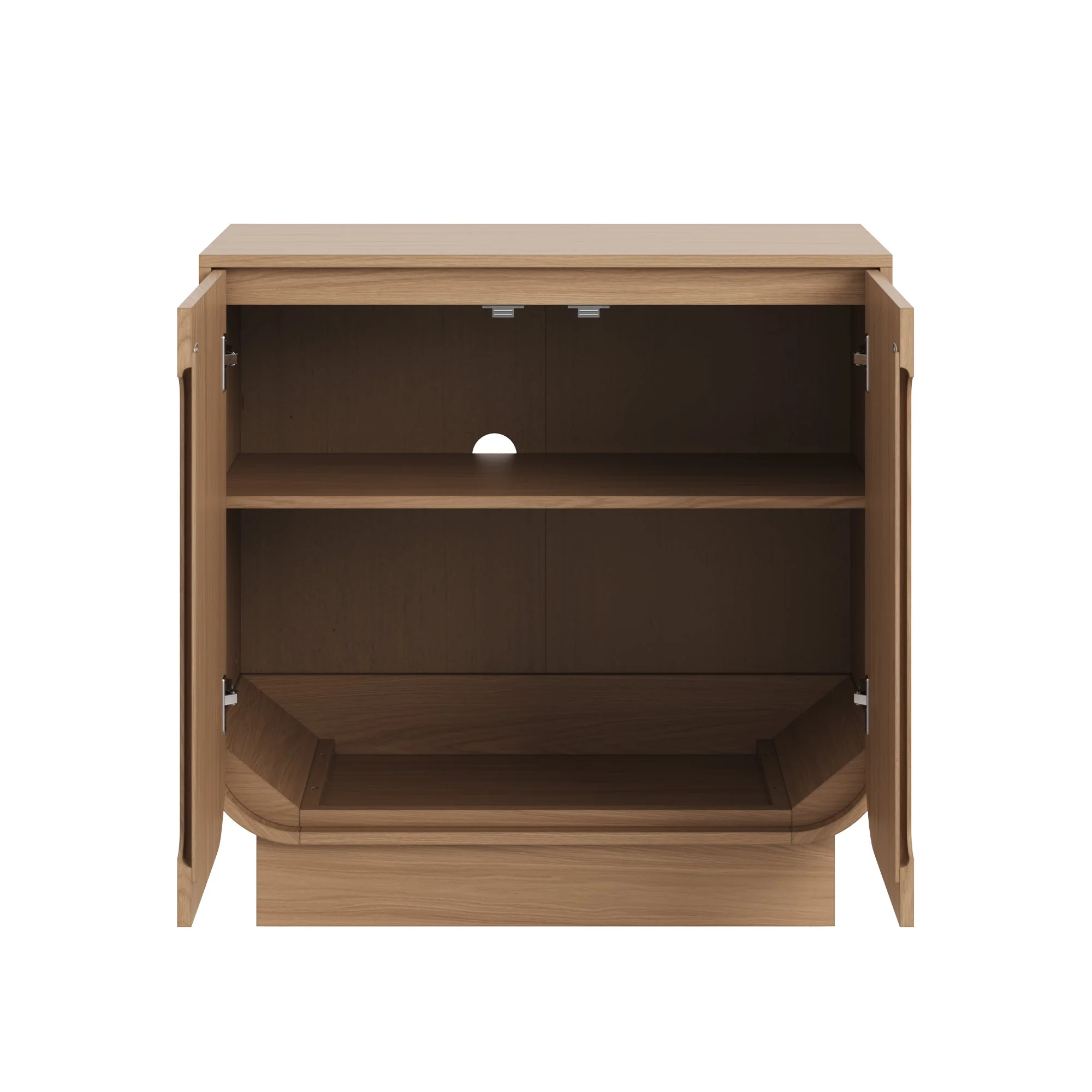 Wooden Arched TV Console Stand Raw Oak for TVs up to 100" - Image 15